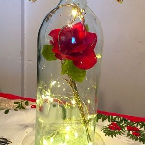 Enchanted 🌹 wine bottle lantern